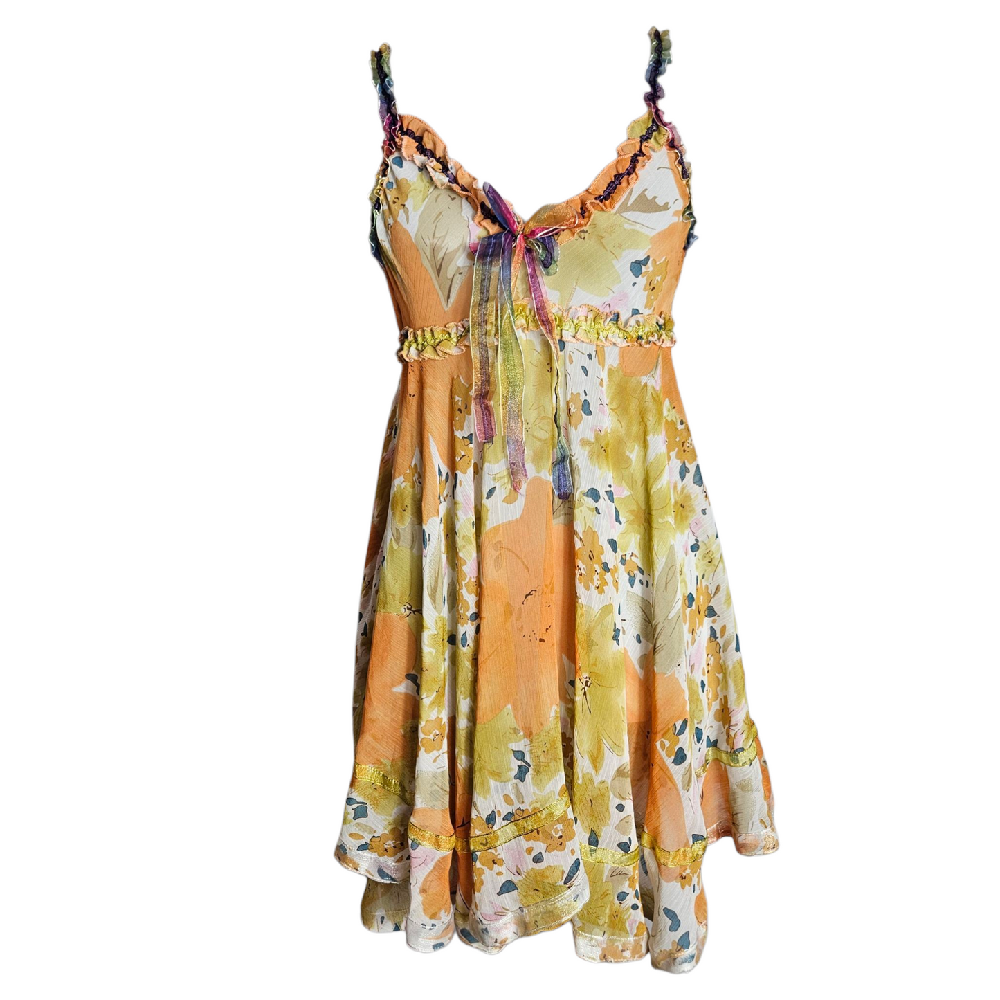Robe babydoll en voile orange