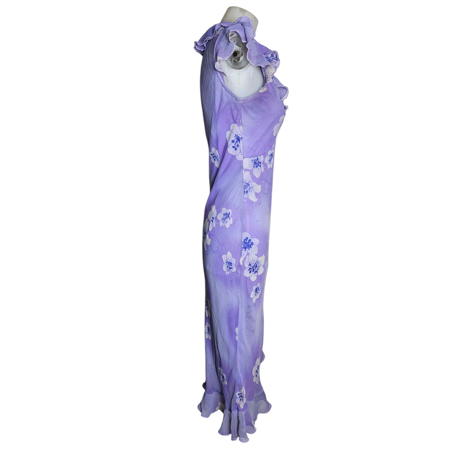 Lilac floral ruffle dress