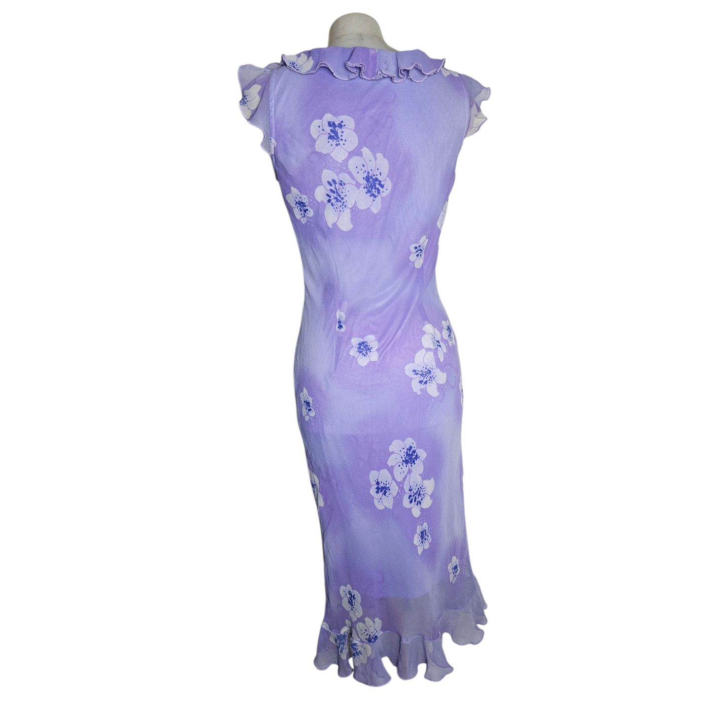 Lilac floral ruffle dress