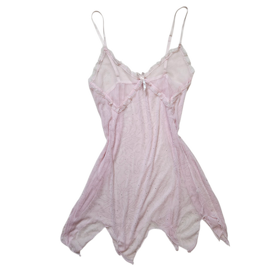 Haut en voile rose détails strass