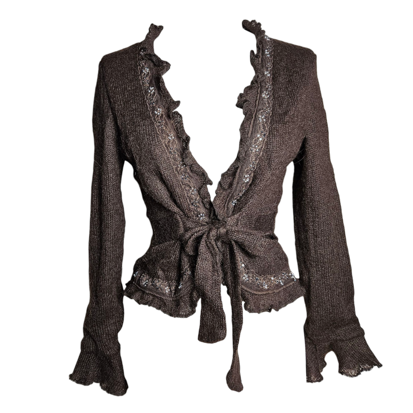 Wool cardigan with embroidered details