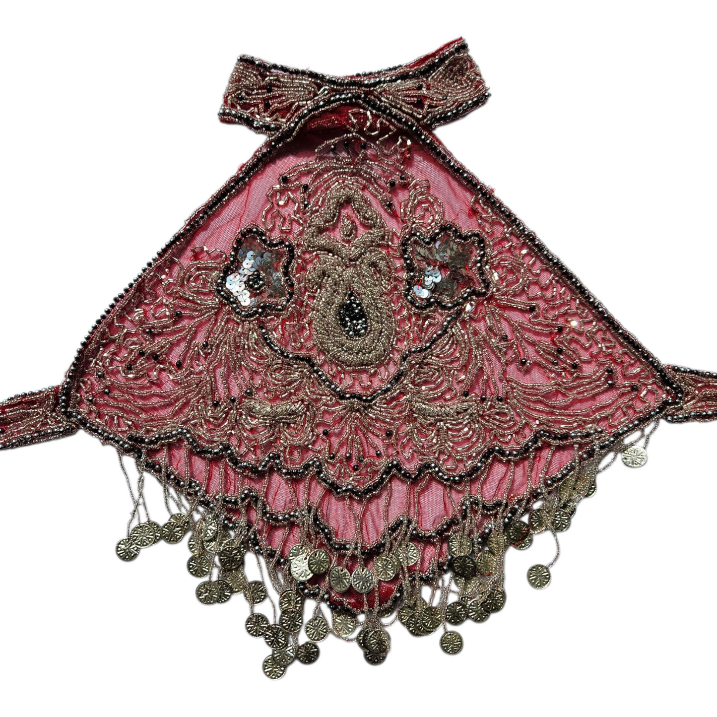 Dos nu brodé de perles et sequins