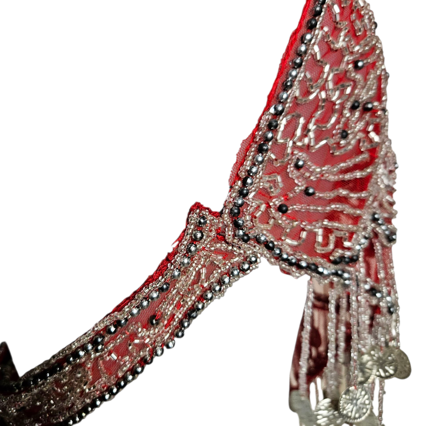 Dos nu brodé de perles et sequins