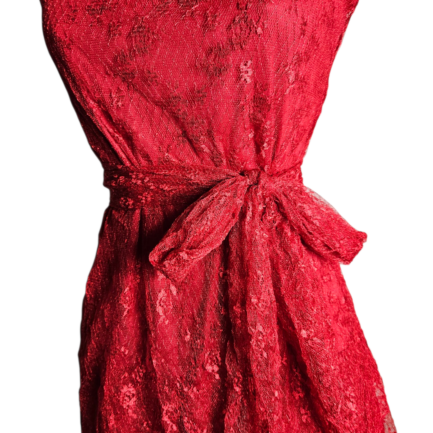 Robe bustier rouge en dentelle