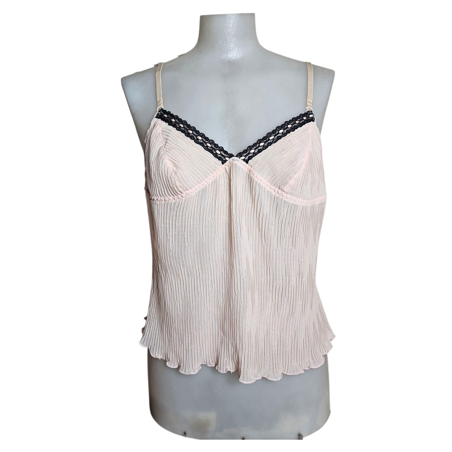 Haut en voile rose poudré