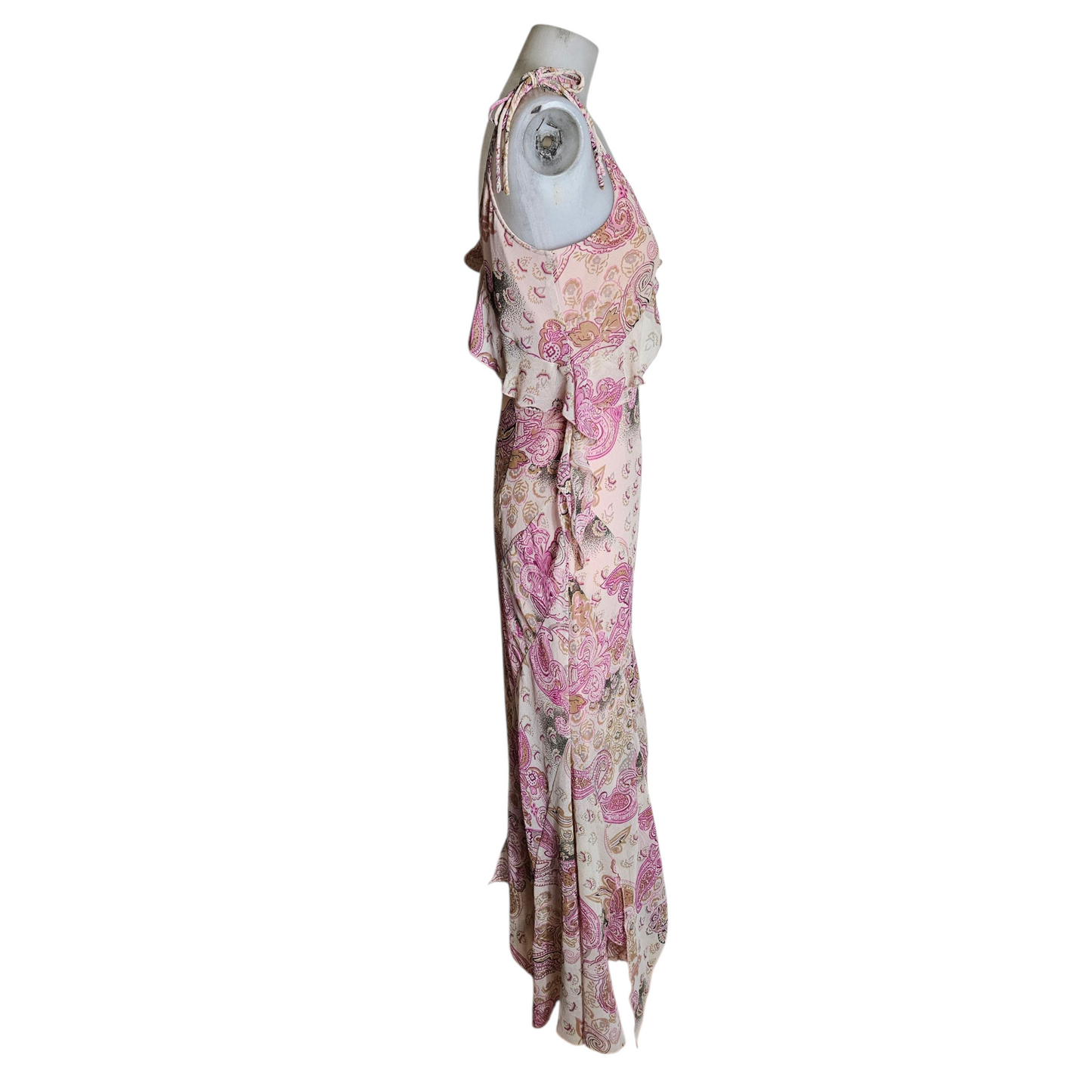 Asymmetrical floral ruffle dress