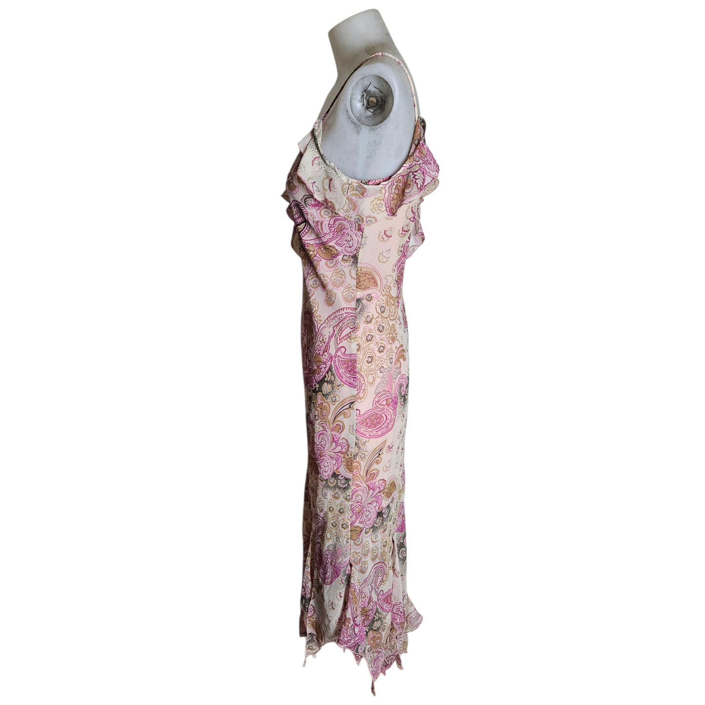 Asymmetrical floral ruffle dress