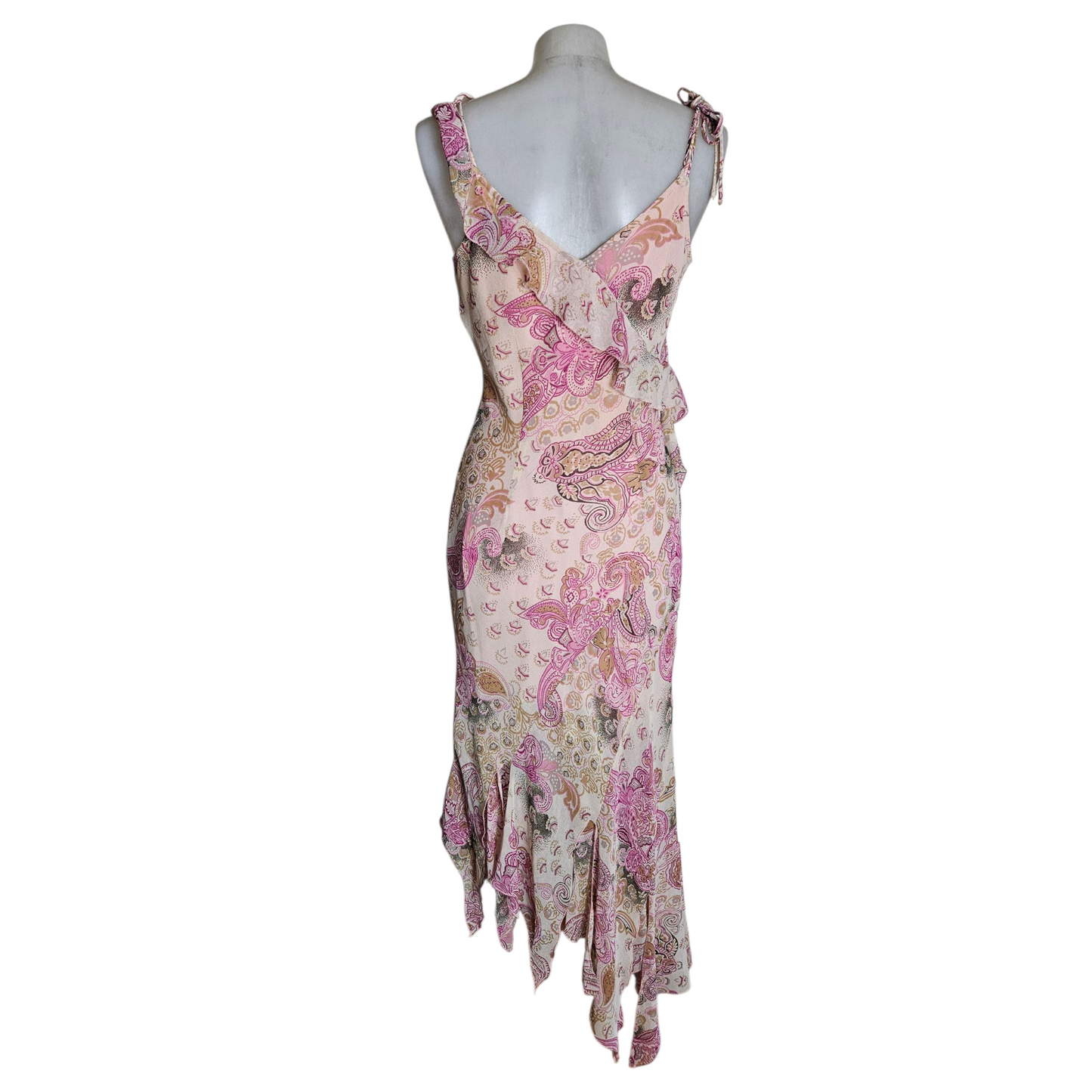 Asymmetrical floral ruffle dress