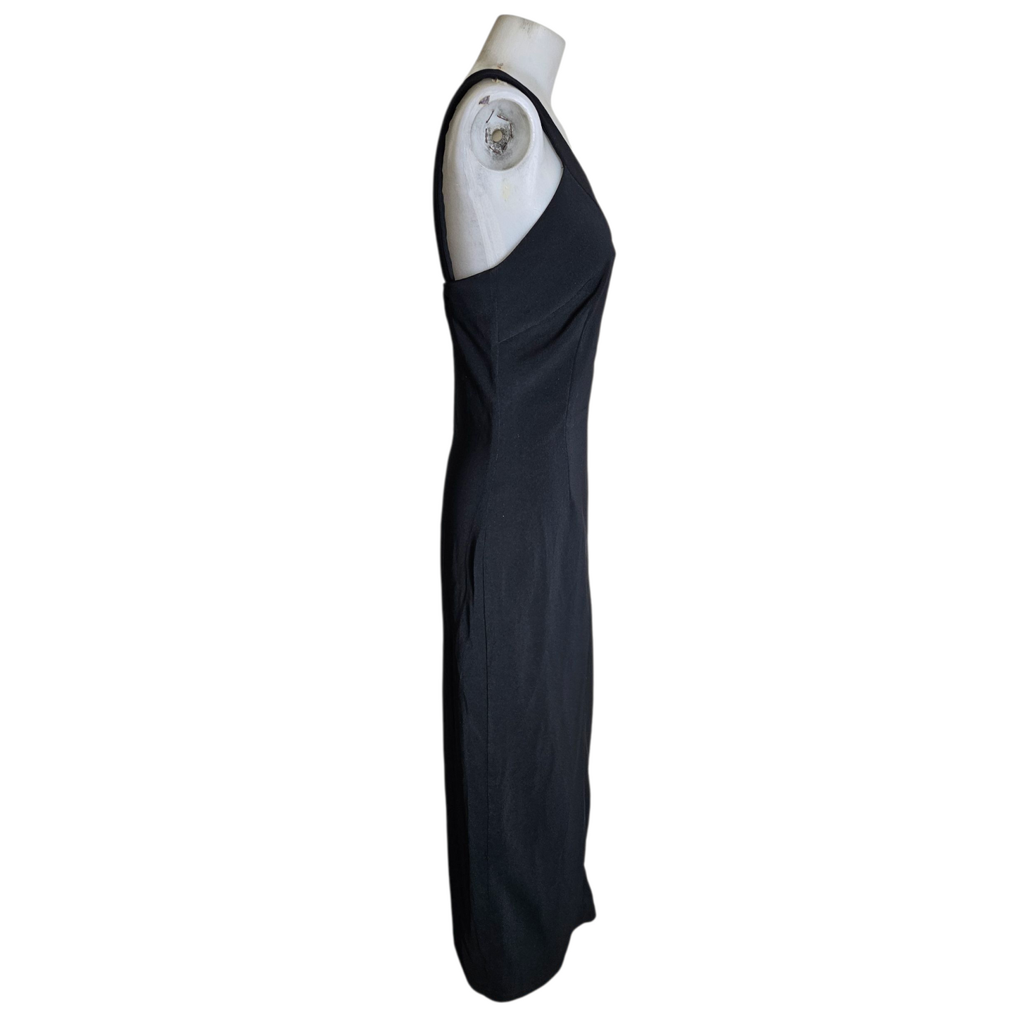 Black maxi dress with V-neck