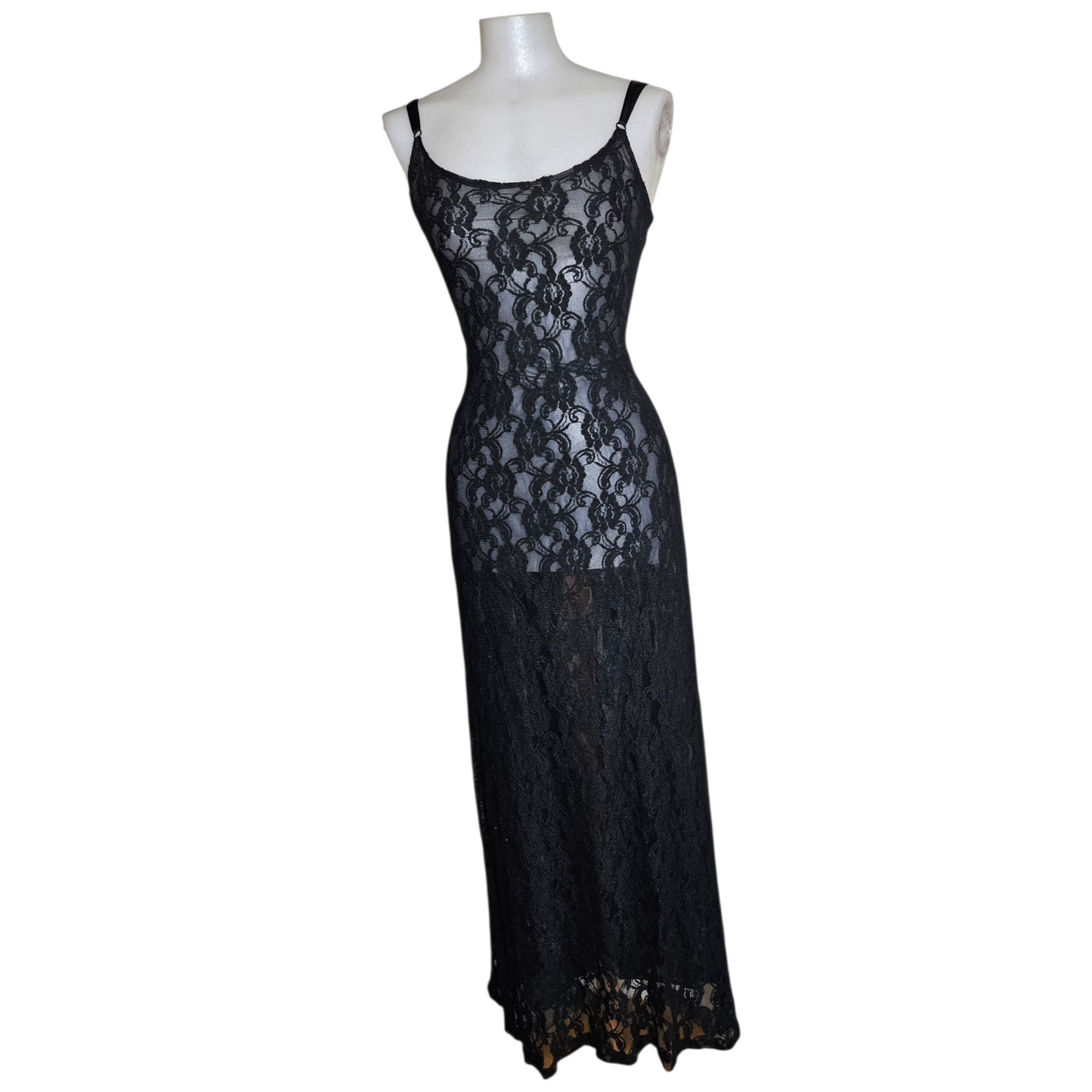 Maxi dress in veil and lace