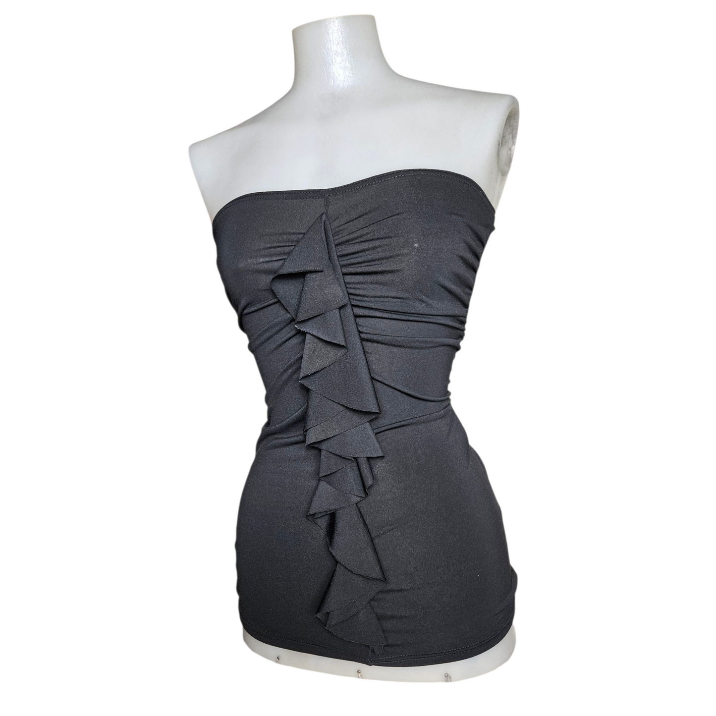Haut strapless à volants
