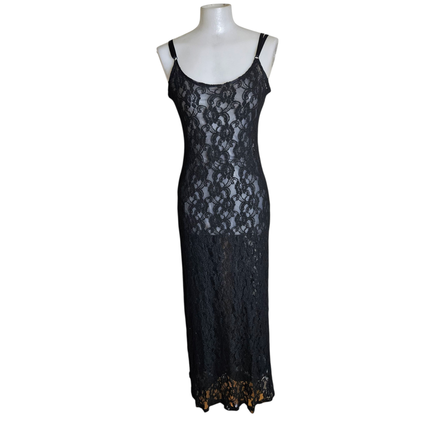 Maxi dress in veil and lace