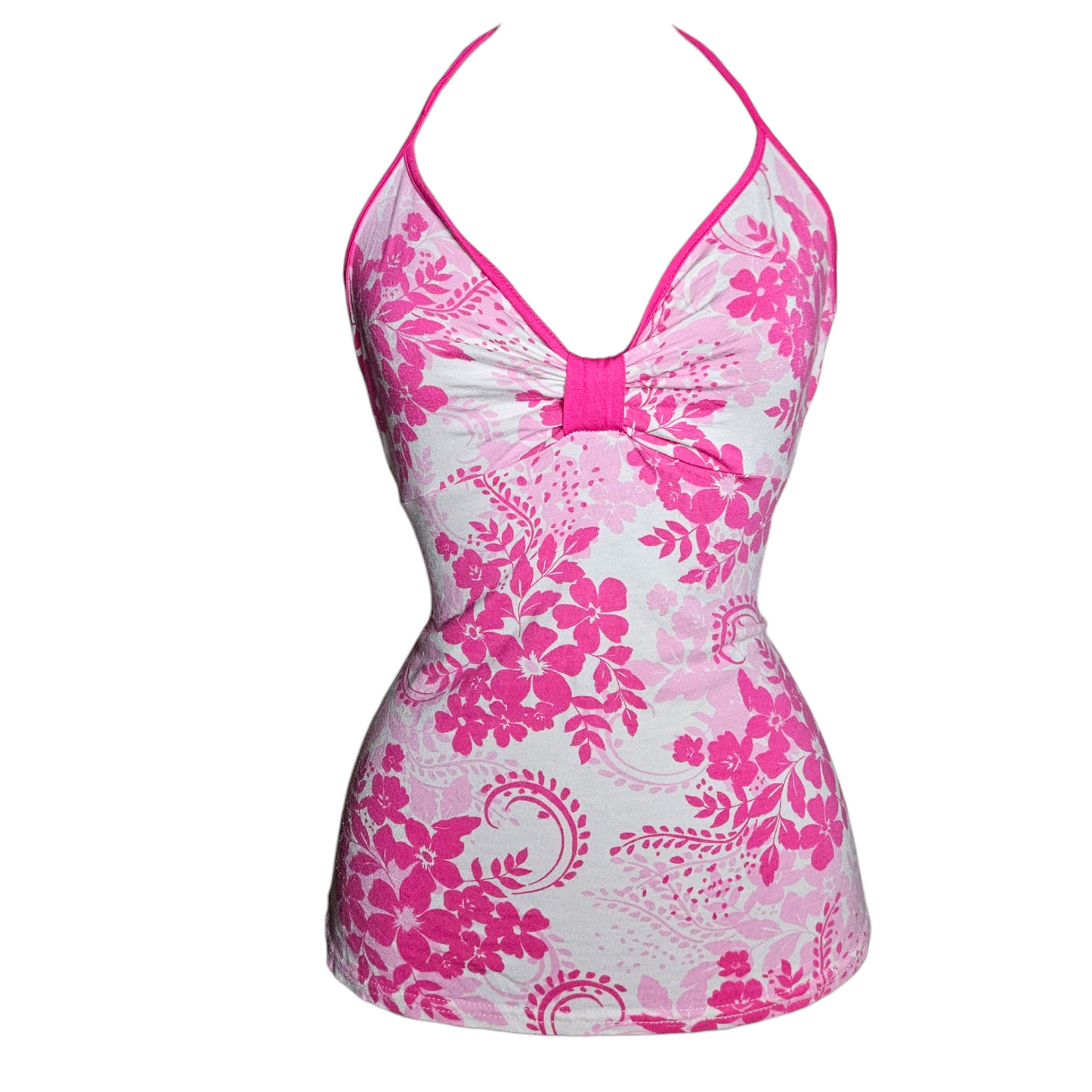 Dos nu floral rose et blanc
