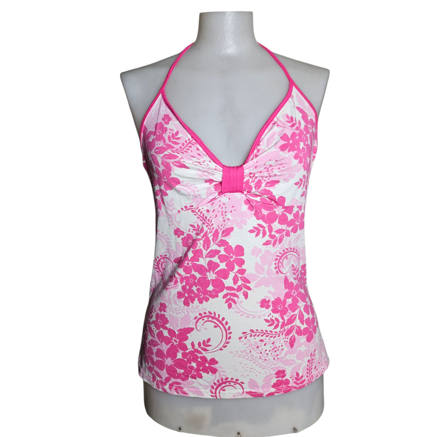 Dos nu floral rose et blanc