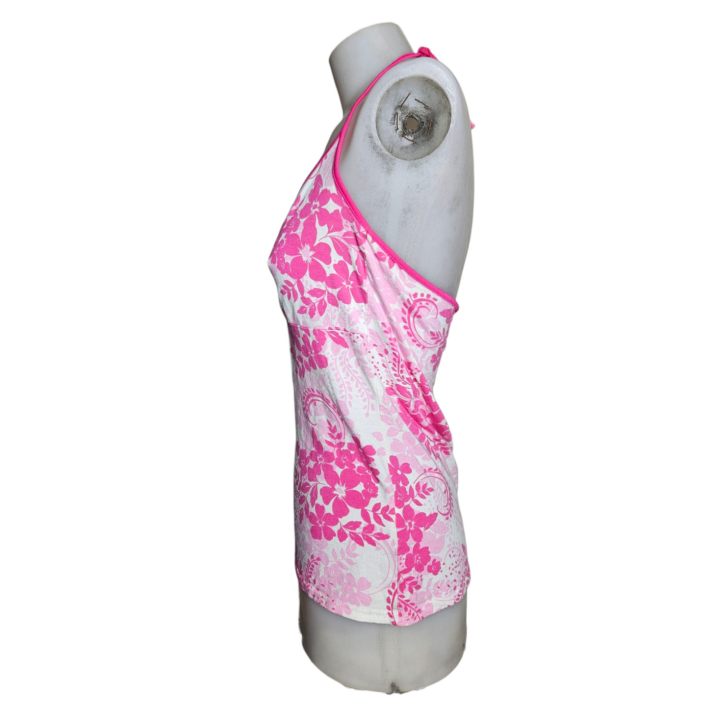 Dos nu floral rose et blanc