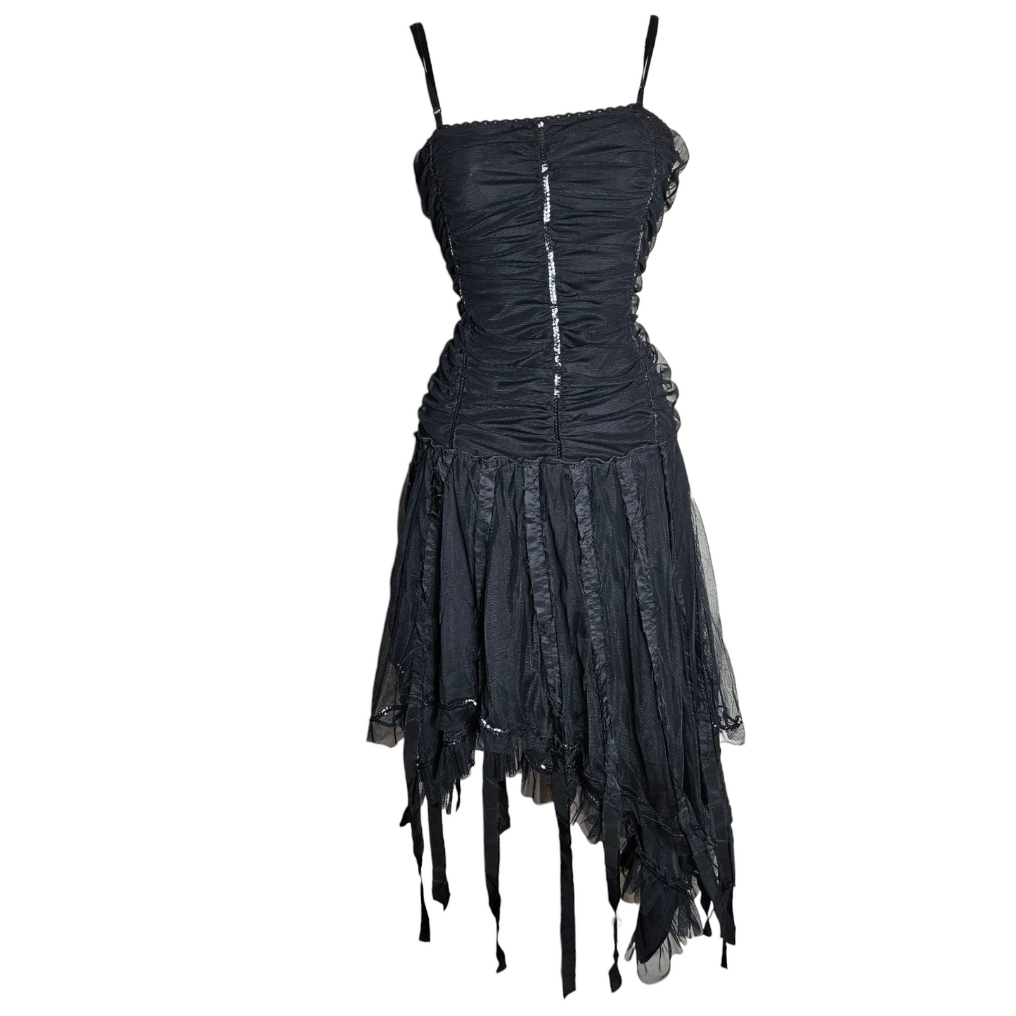Black unstructured asymmetrical dress
