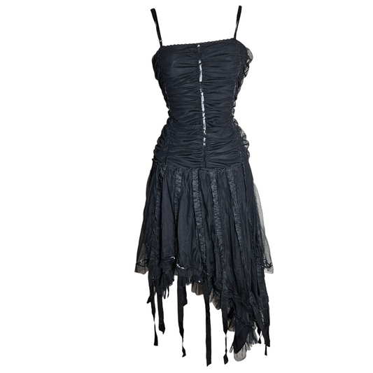 Black unstructured asymmetrical dress