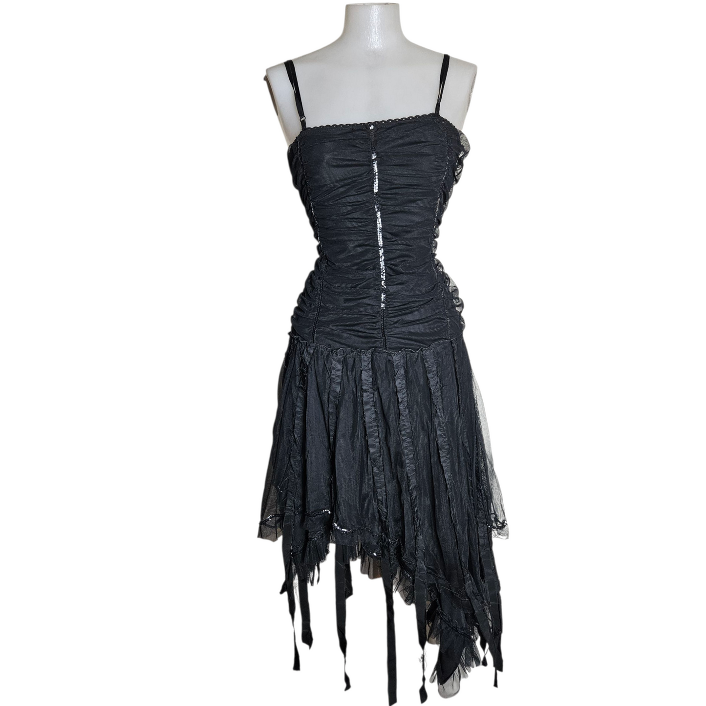 Black unstructured asymmetrical dress