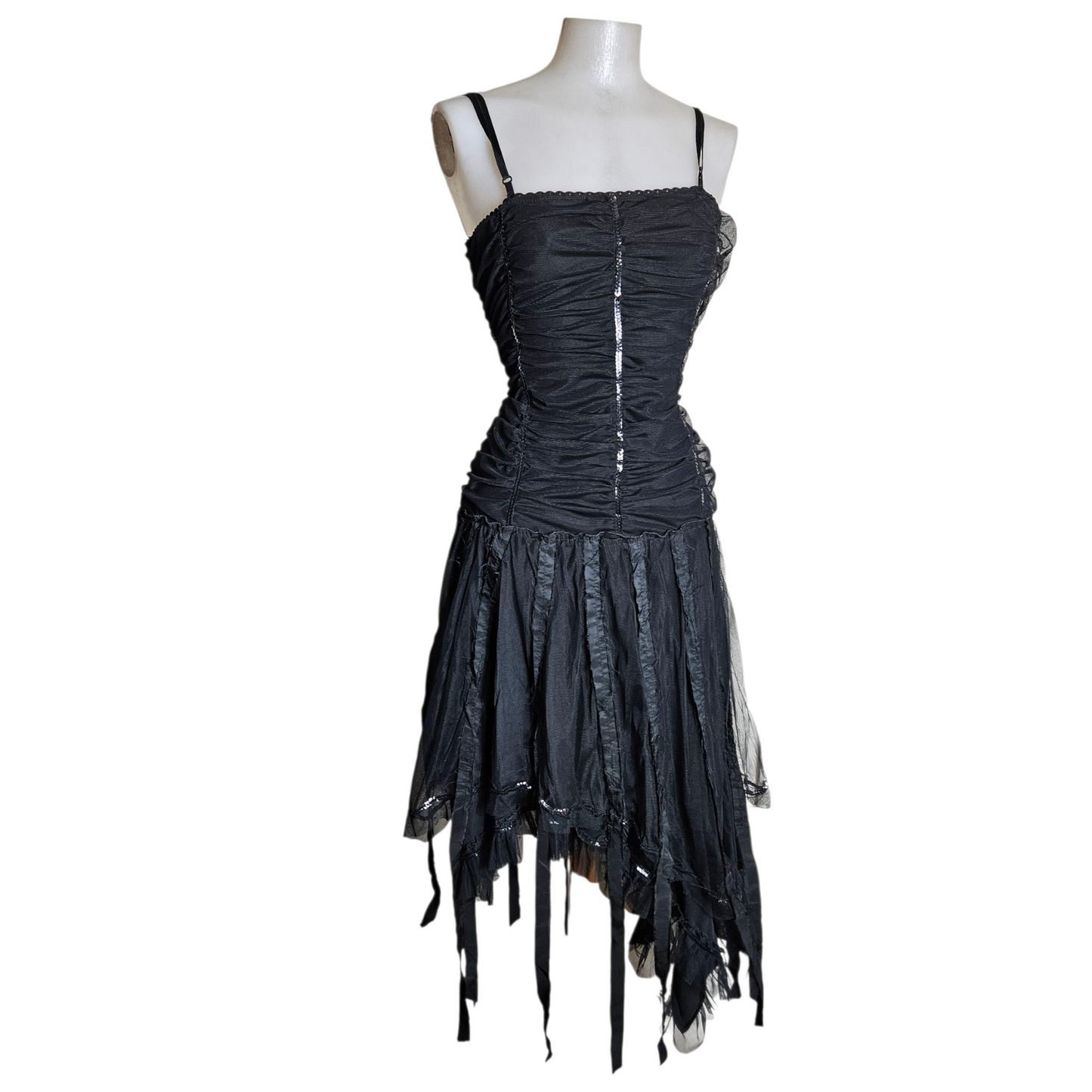 Black unstructured asymmetrical dress