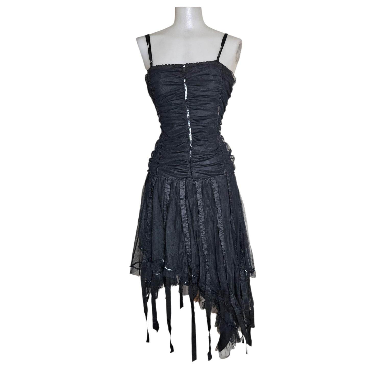 Black unstructured asymmetrical dress