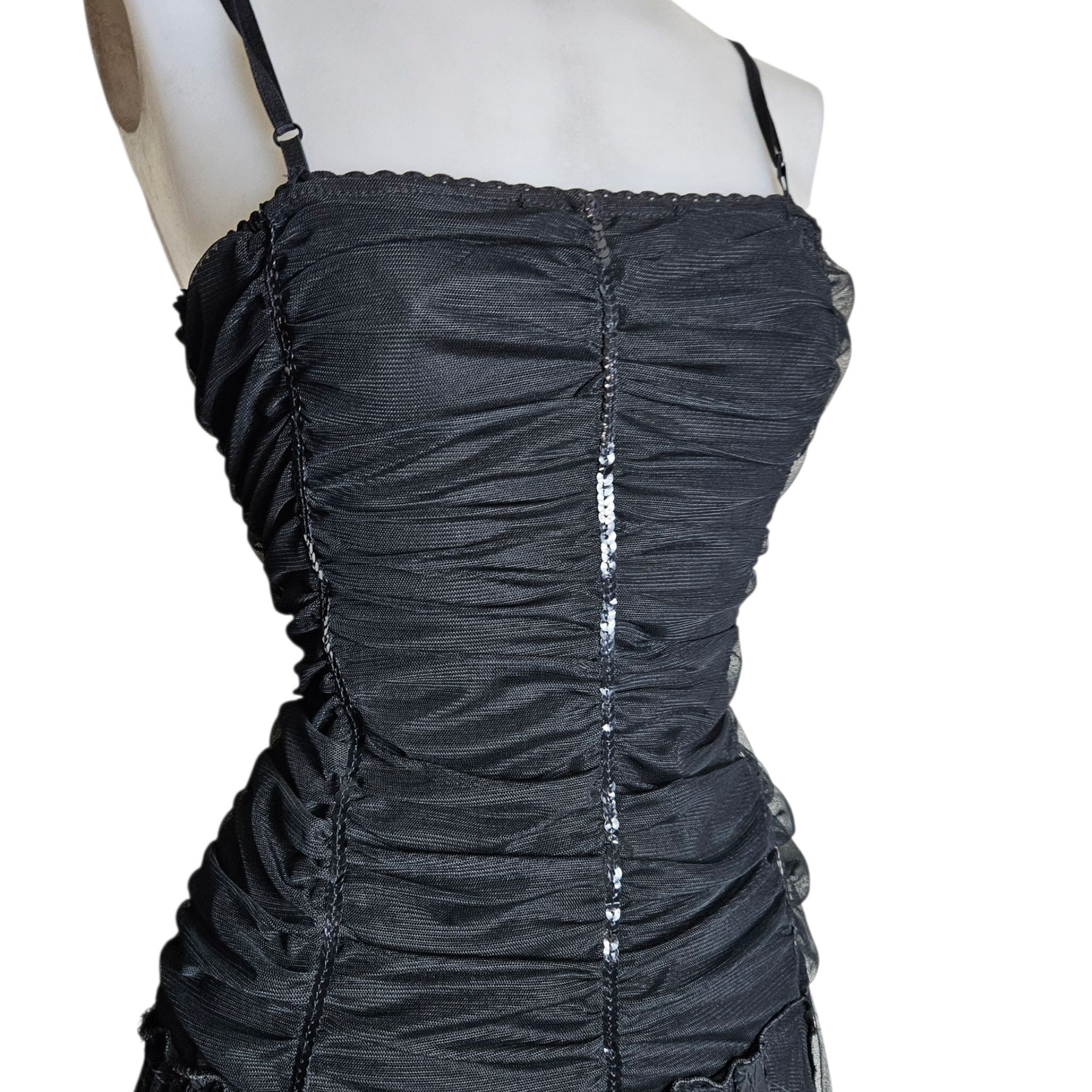 Black unstructured asymmetrical dress