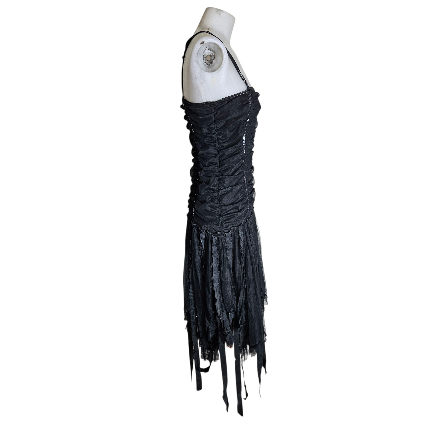 Black unstructured asymmetrical dress
