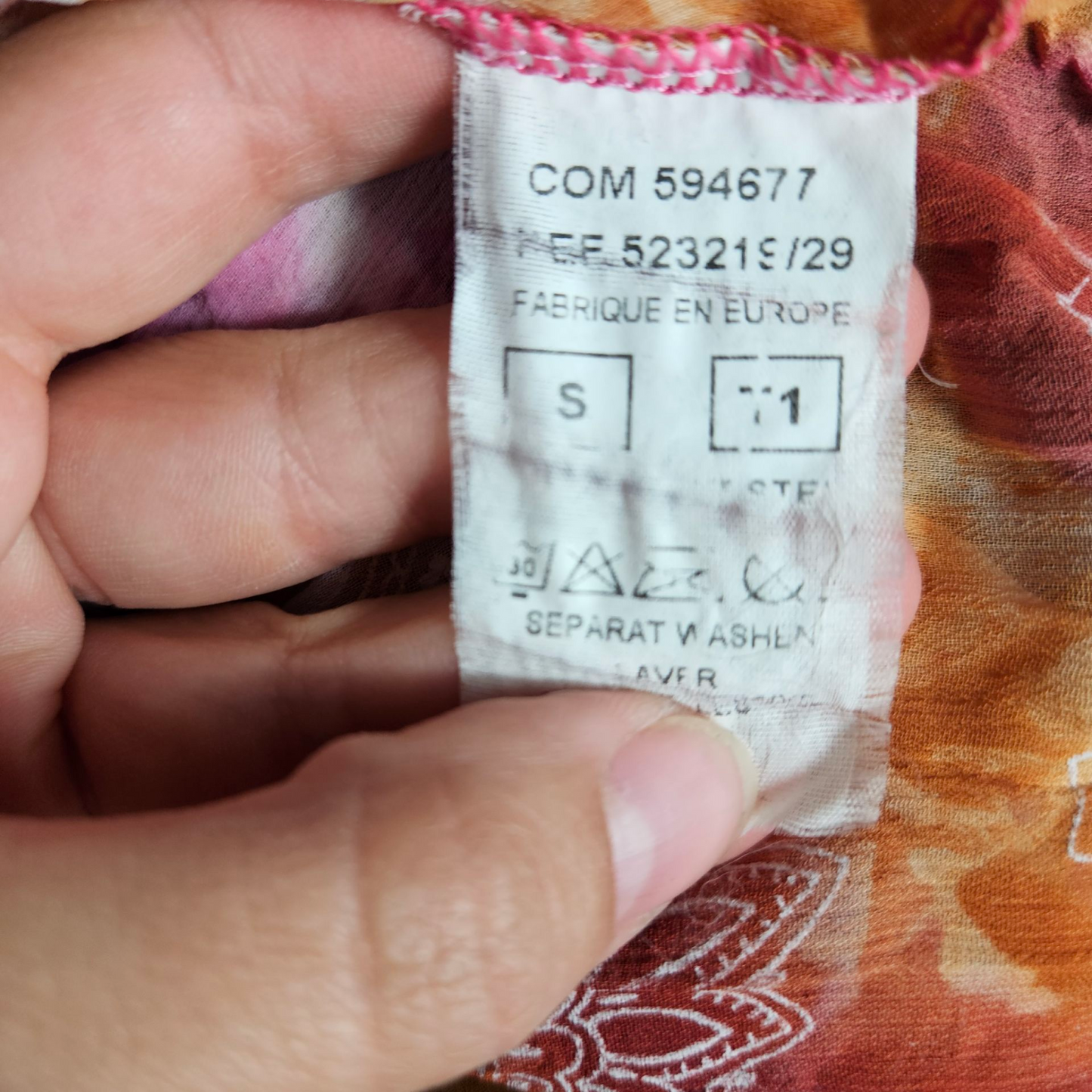 Pink and orange tie-dye voile top