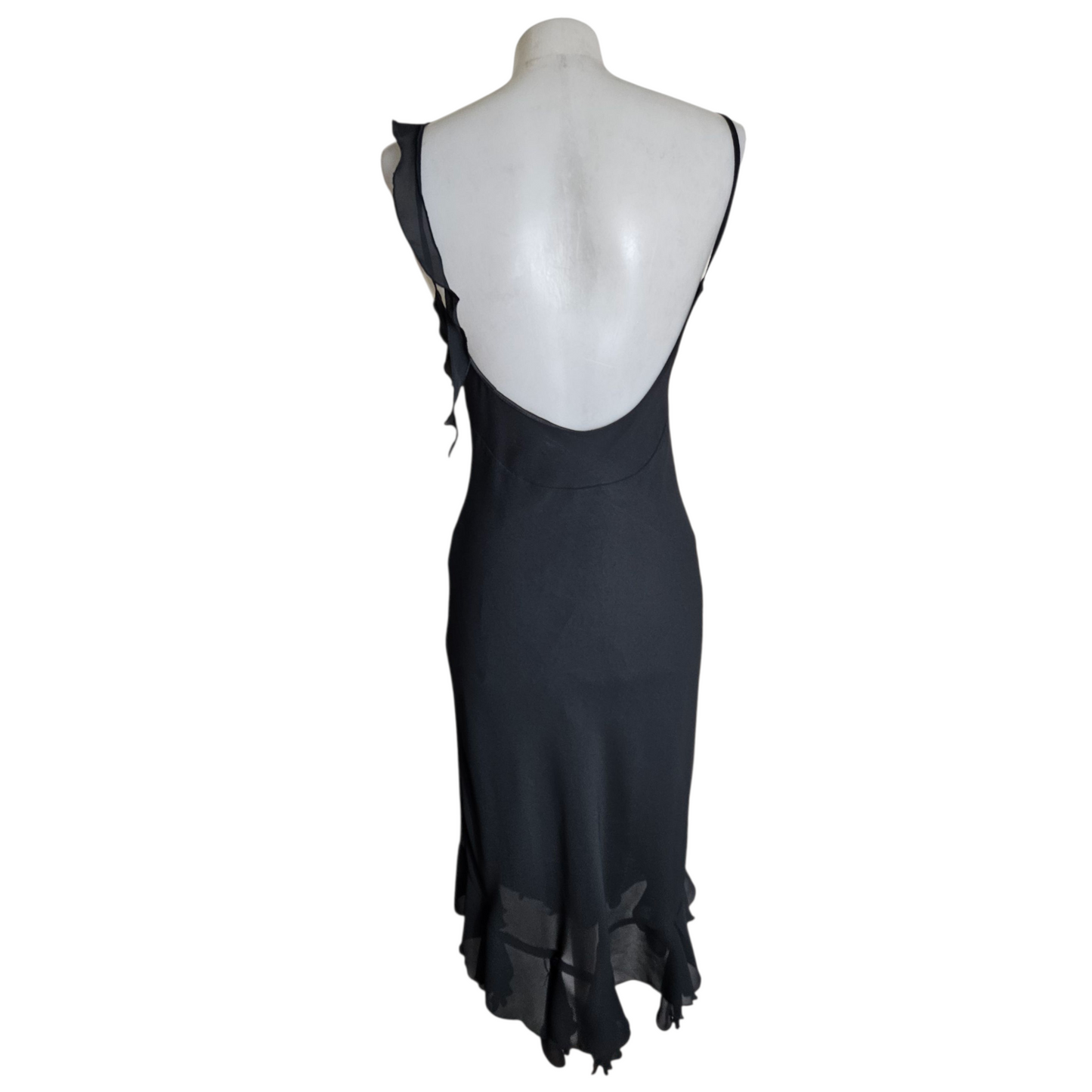Ruffled backless dress