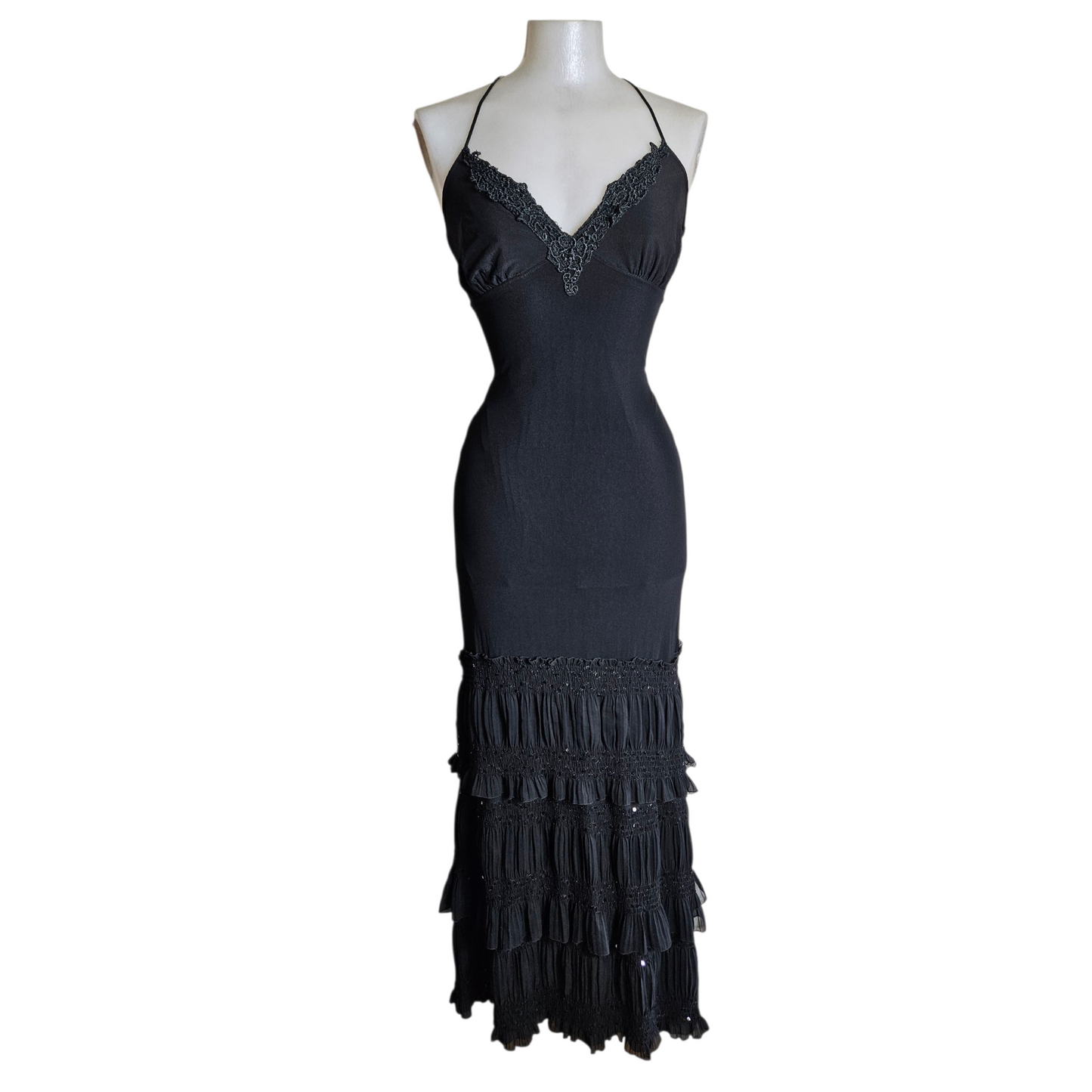 Maxi robe en voile noir