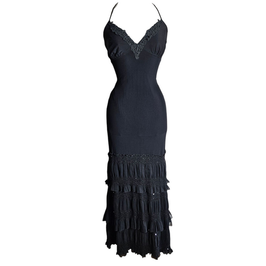 Maxi robe en voile noir
