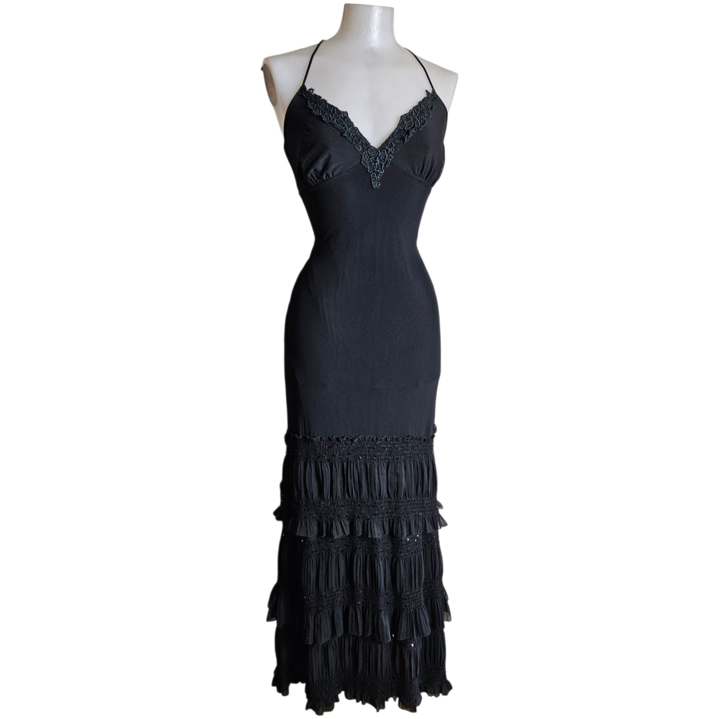 Maxi robe en voile noir