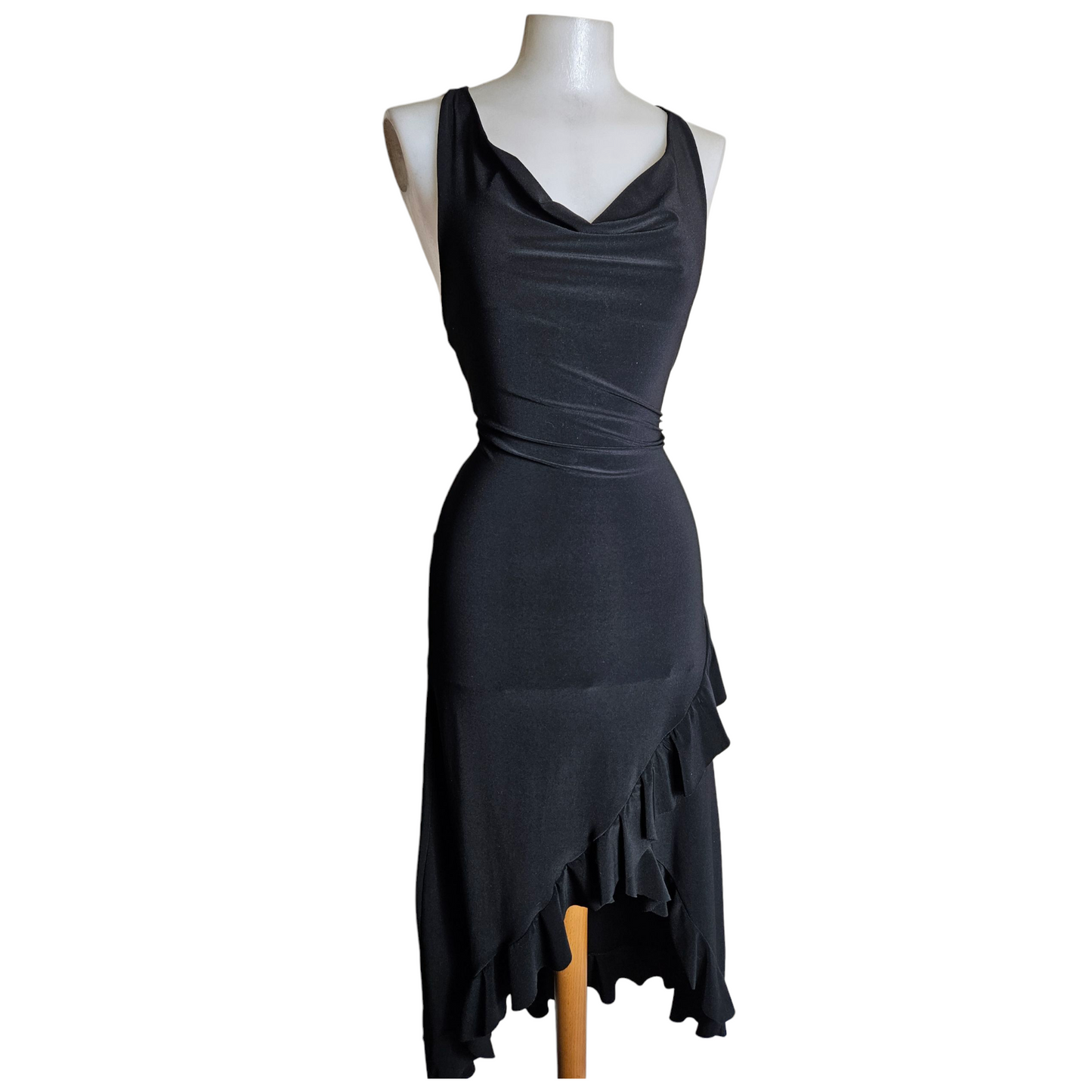 Halter neck dress with open back