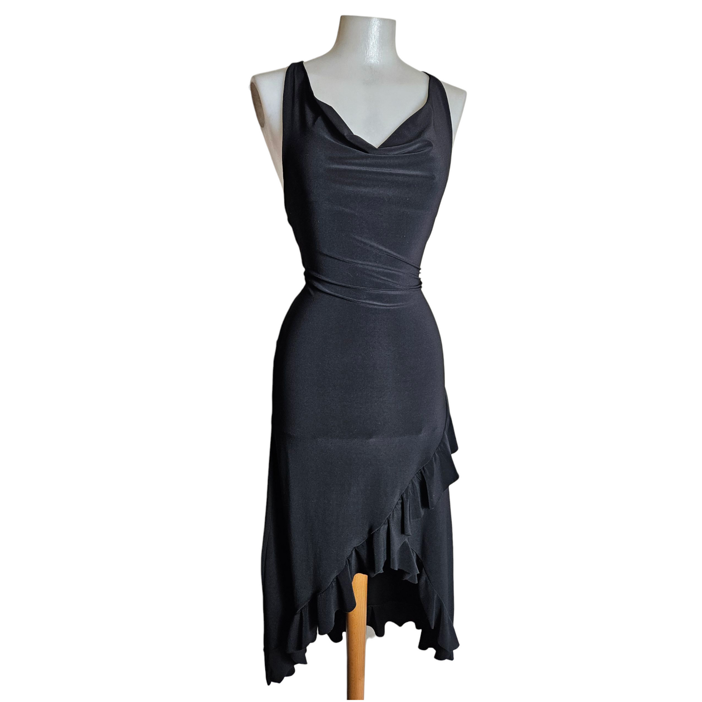 Halter neck dress with open back