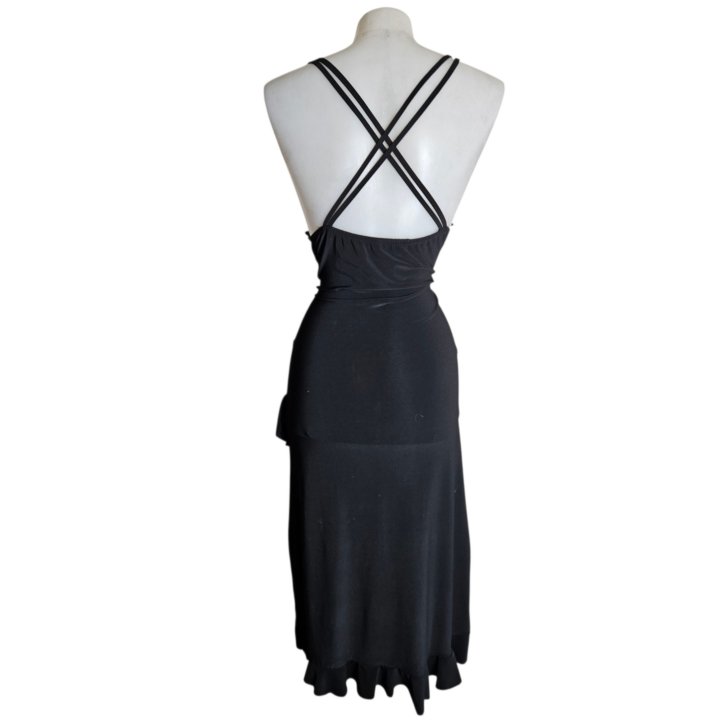 Halter neck dress with open back