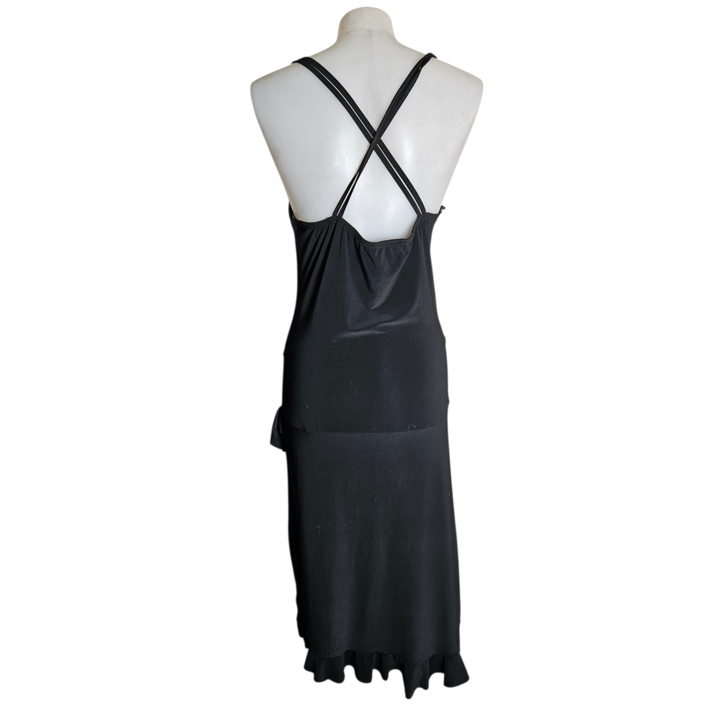 Halter neck dress with open back