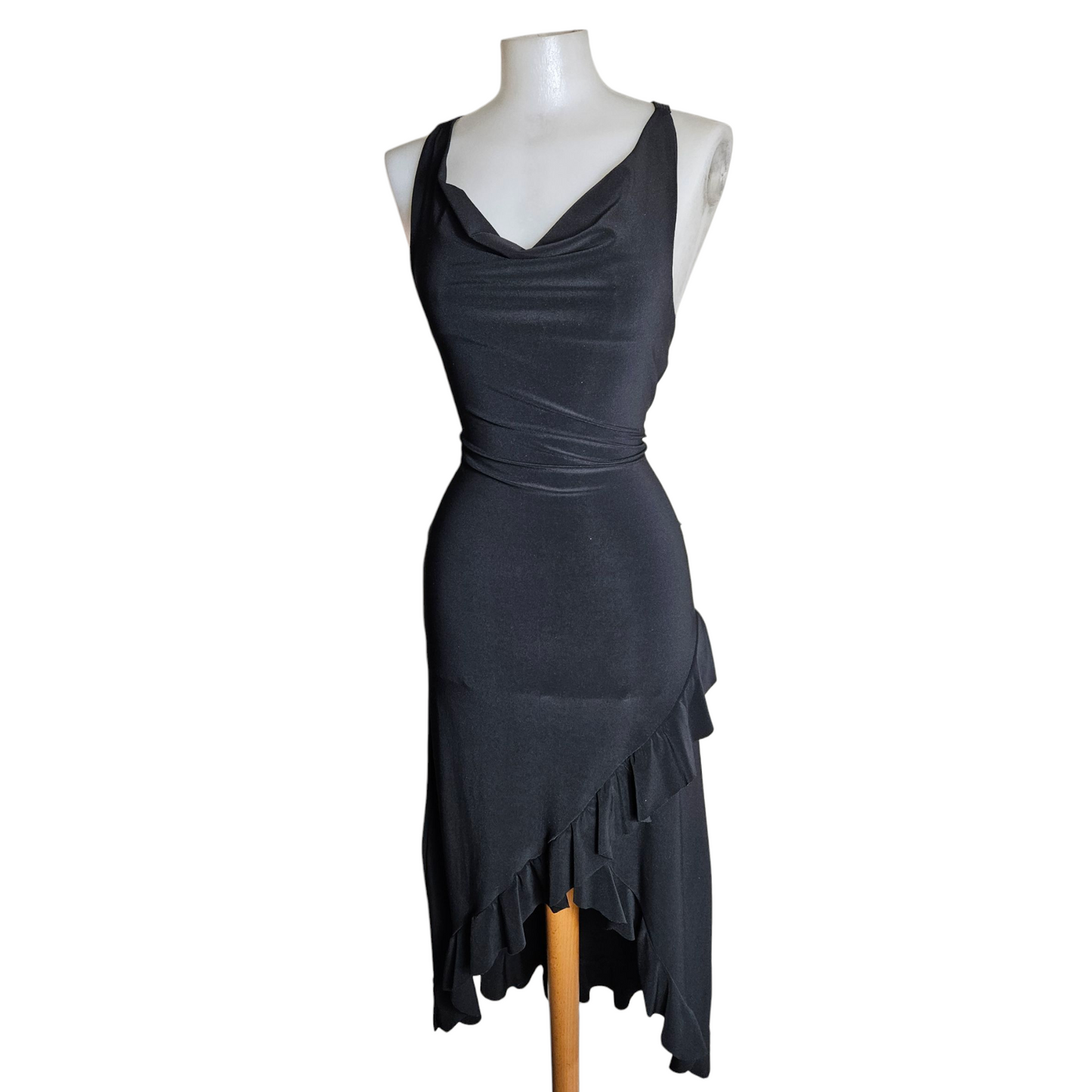 Halter neck dress with open back