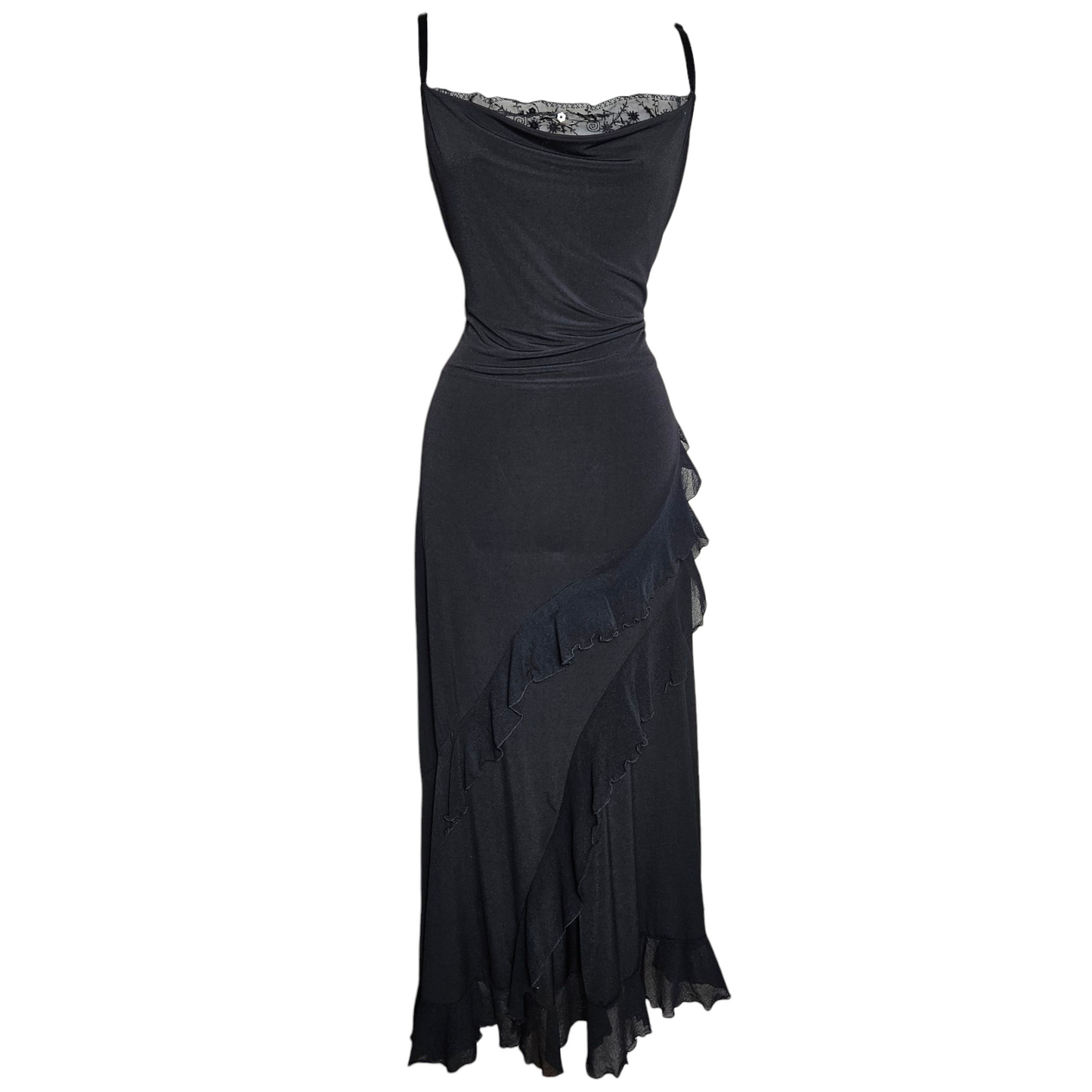 Maxi robe col bénitier noire