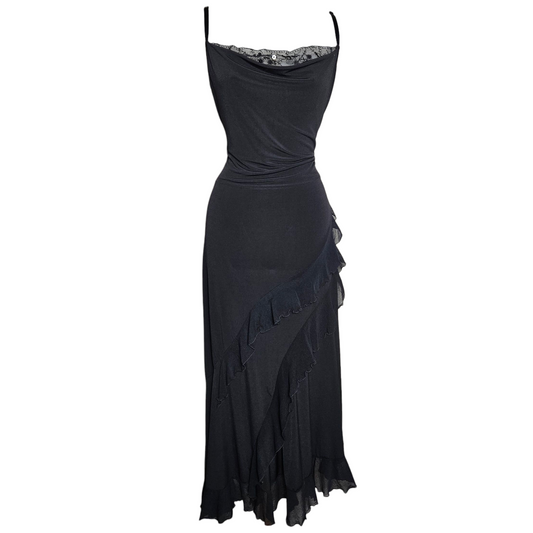 Maxi robe col bénitier noire