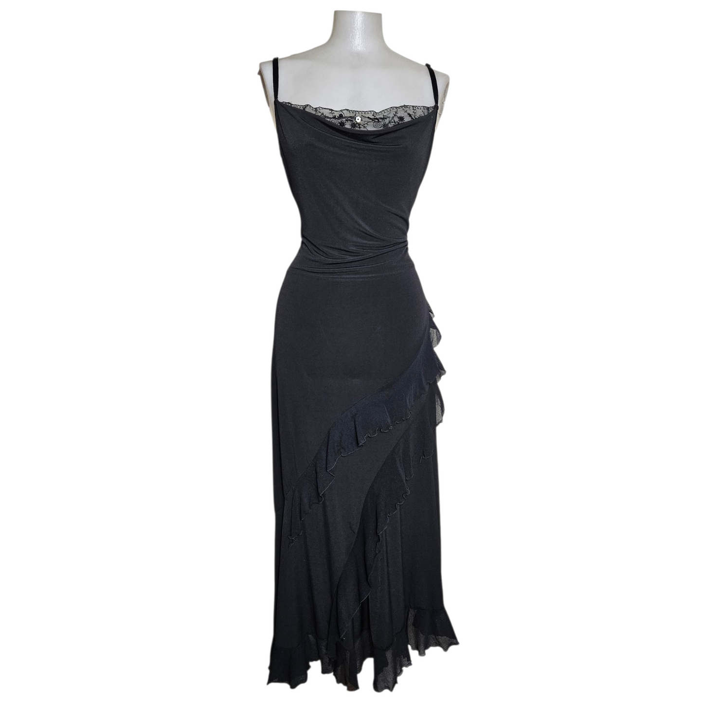 Maxi robe col bénitier noire