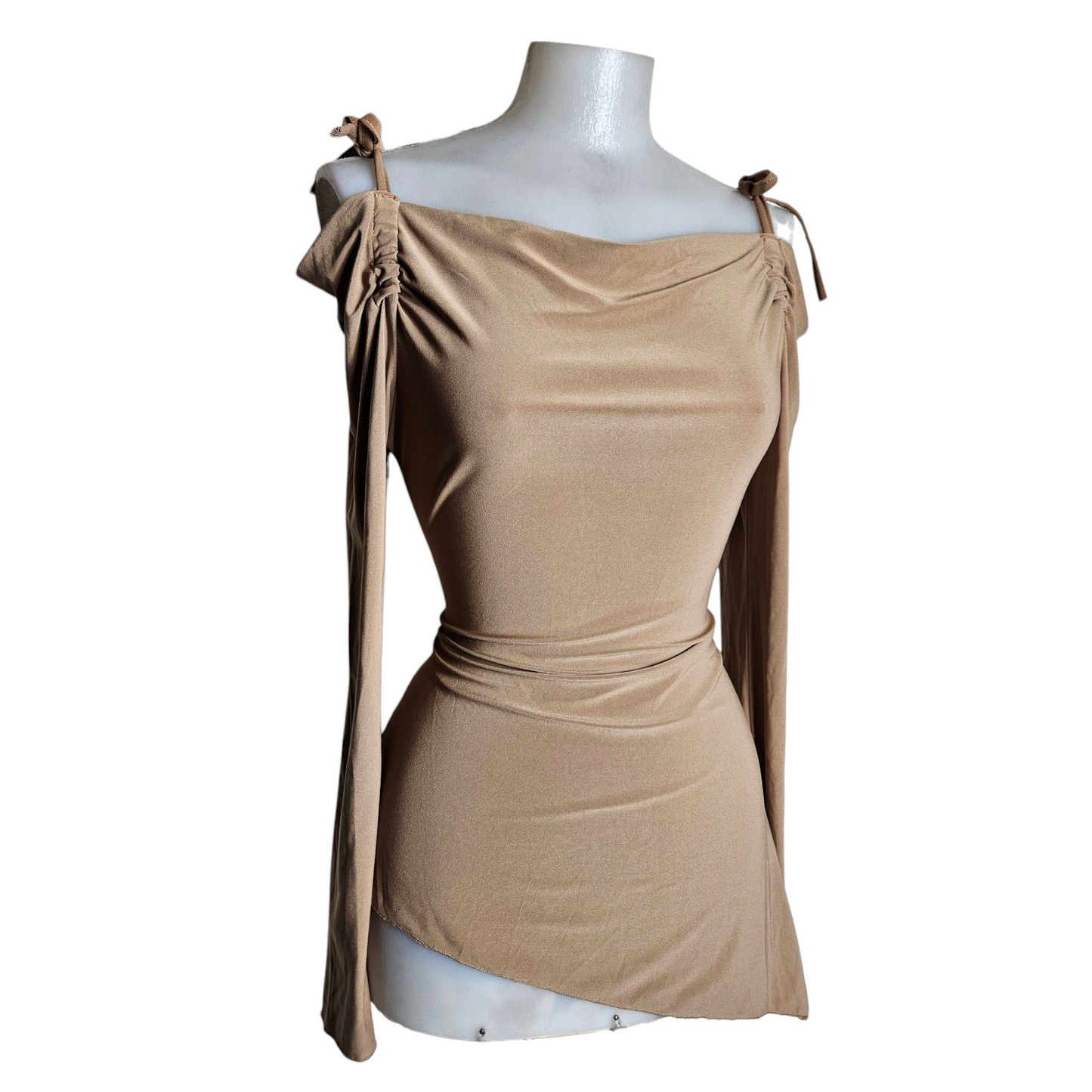 Asymmetrical top with shoulder cutouts