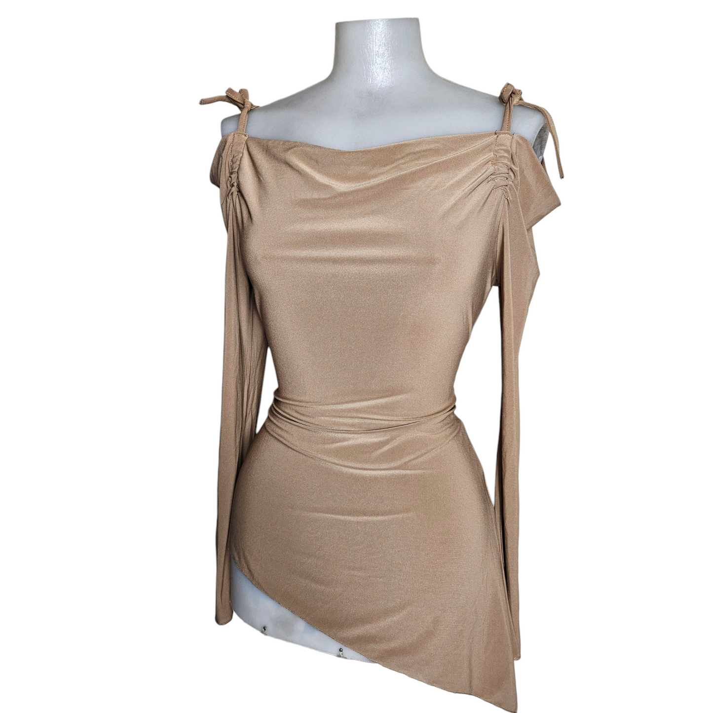 Asymmetrical top with shoulder cutouts