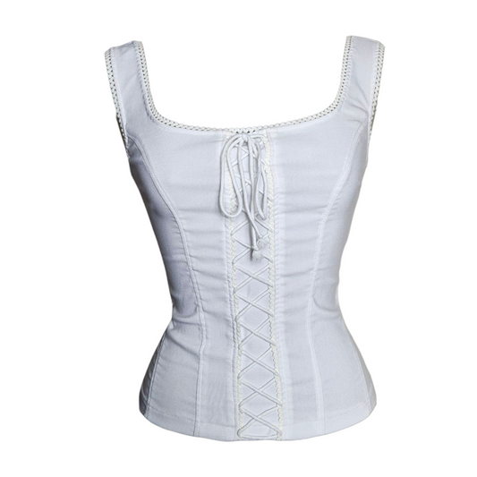 White corset-style top
