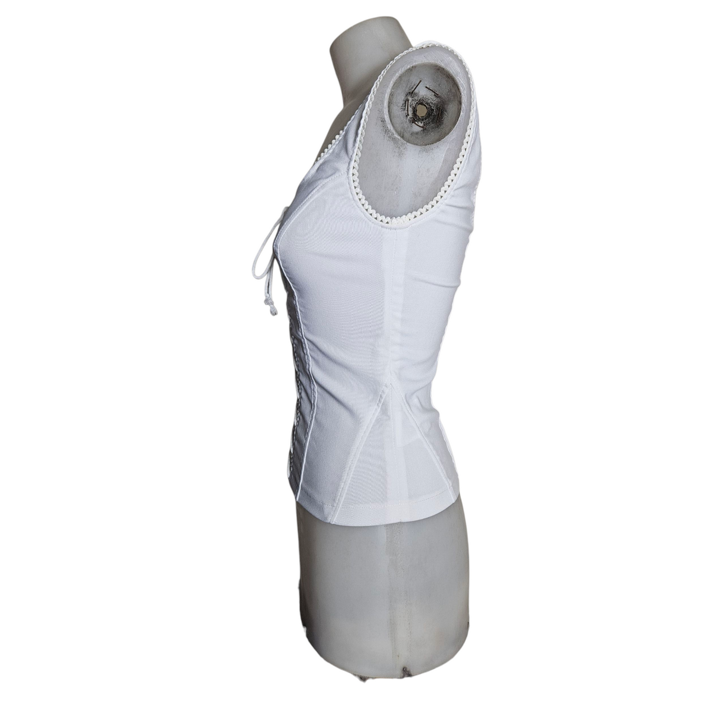 White corset-style top