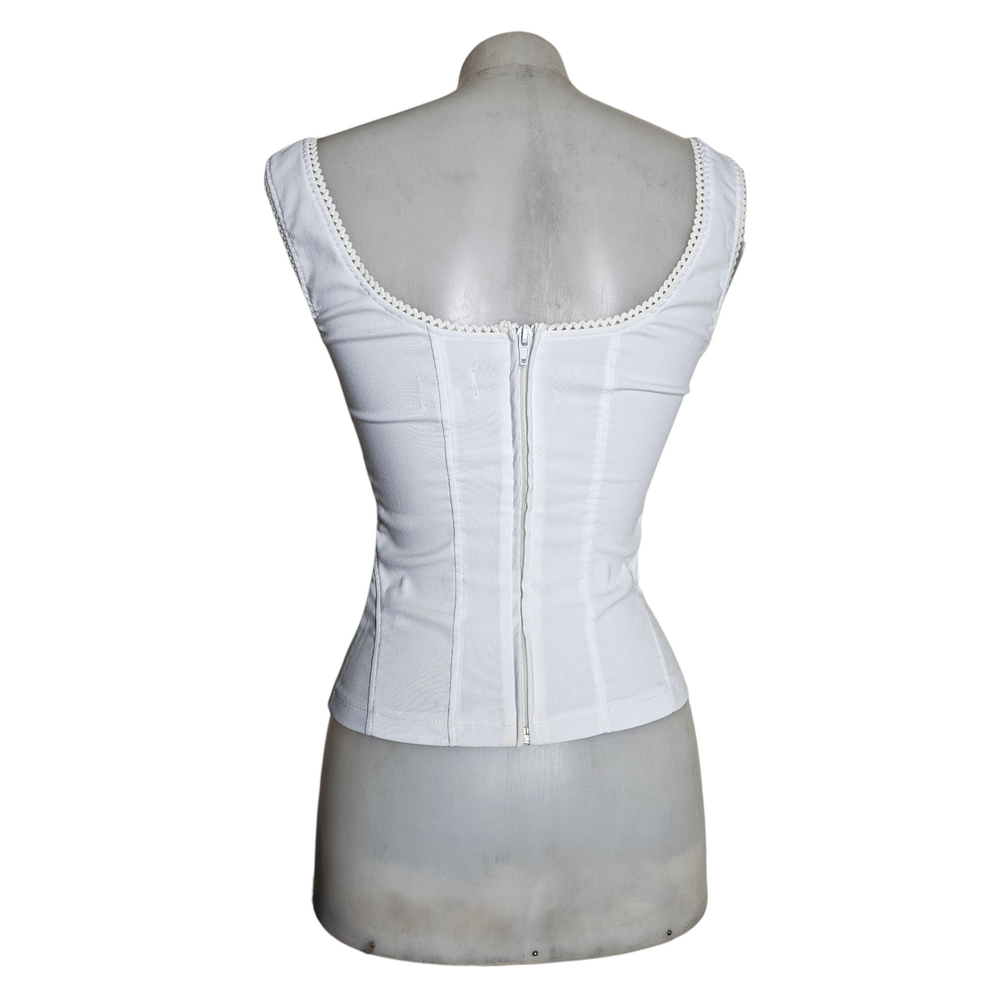 White corset-style top