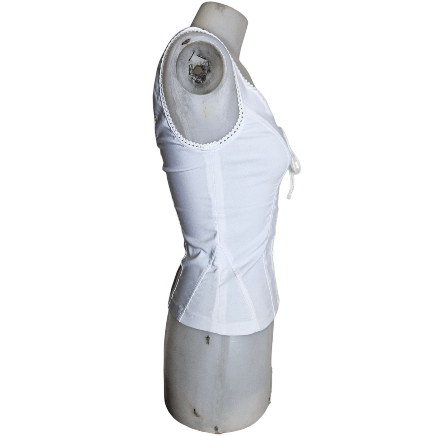 White corset-style top