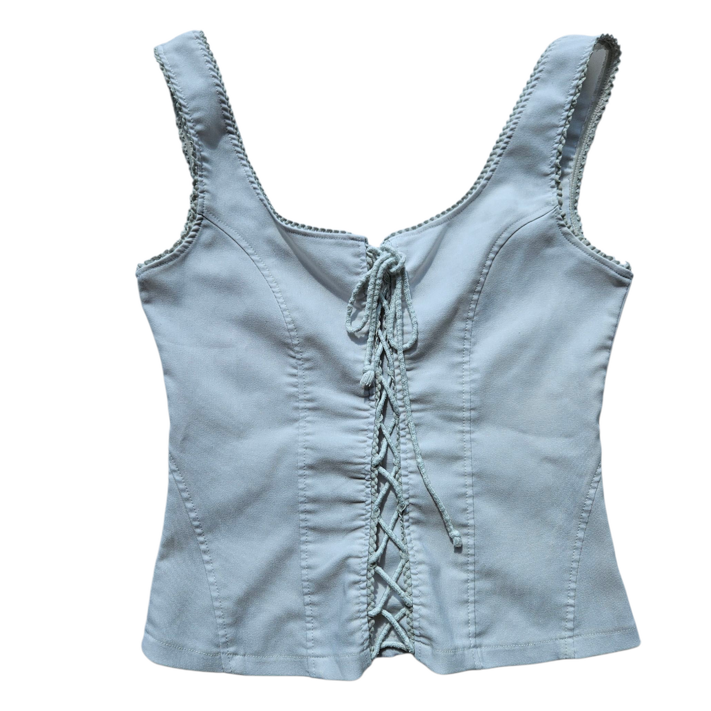 White corset-style top
