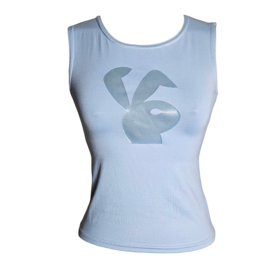 Blue rabbit print top