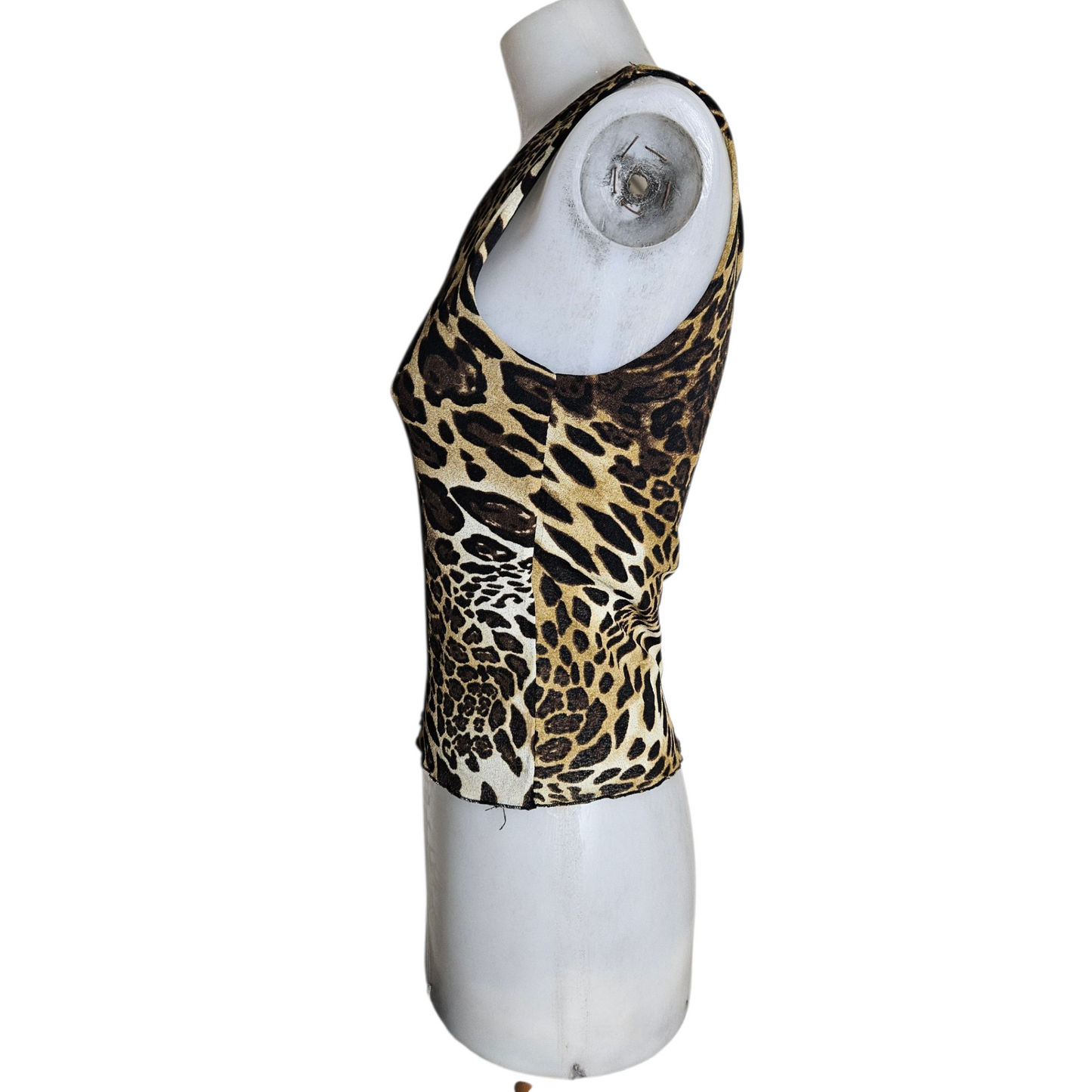 Leopard voile asymmetrical top