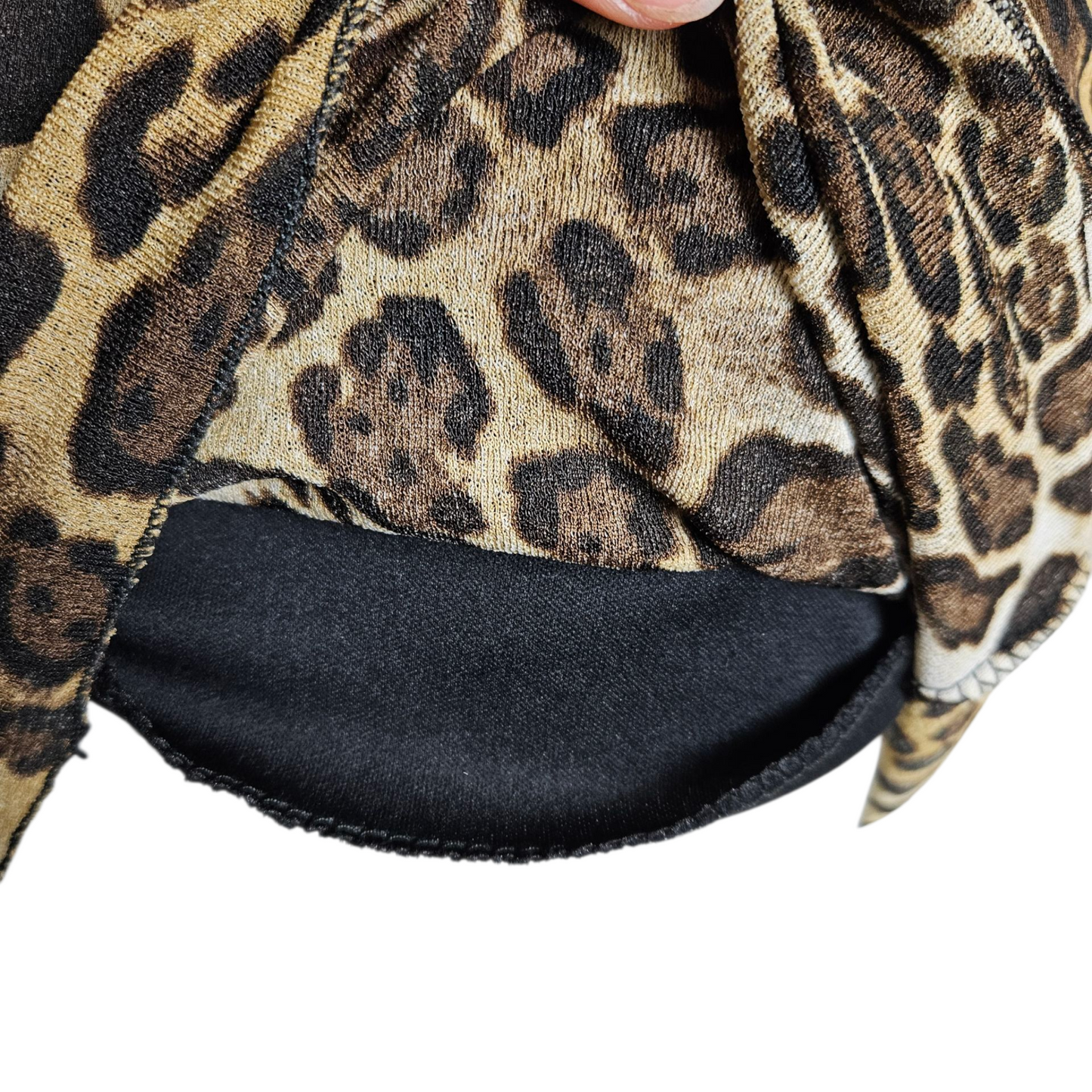 Leopard voile asymmetrical top