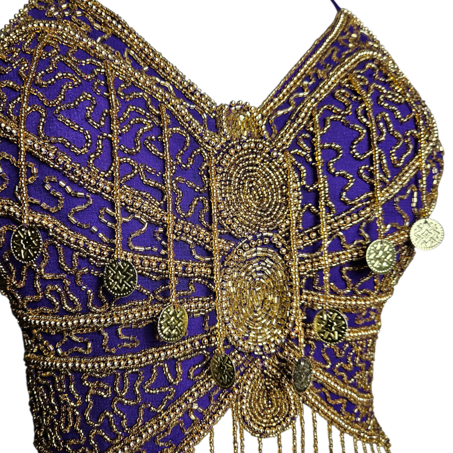 Haut dos nu papillon violet et doré